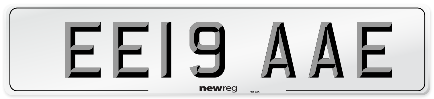 EE19 AAE Number Plate from New Reg